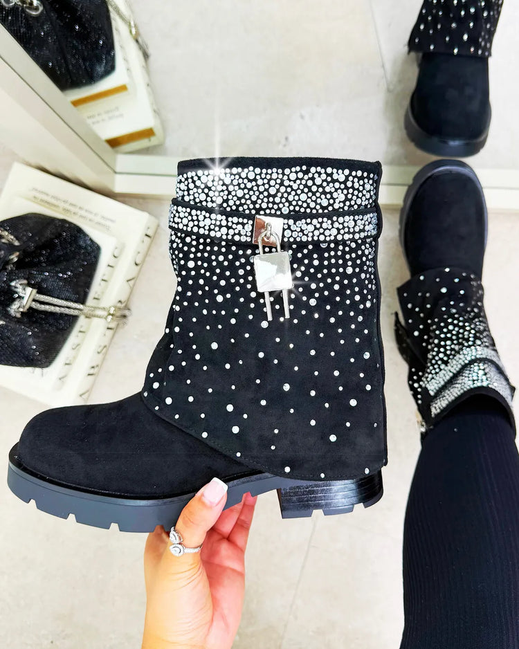 Sparkle Lock Black Boots