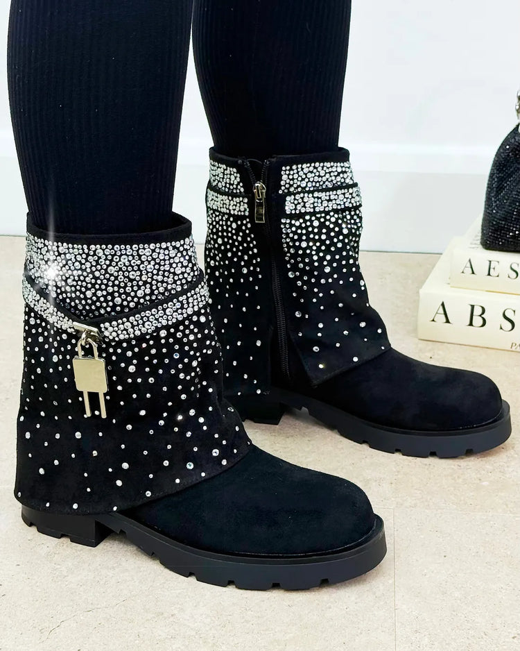 Sparkle Lock Black Boots