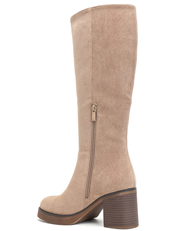 Maud High Boots Taupe dameslaars zijkant