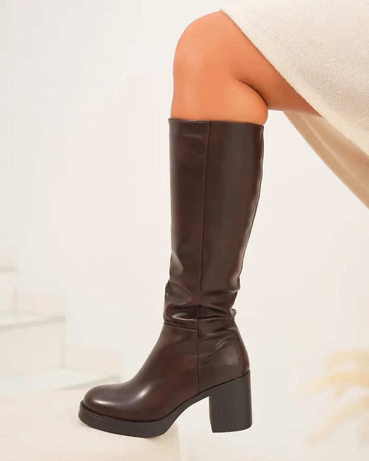 Maud PU High Boots in bruin - foto 4