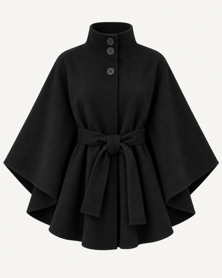 Poncho Chaira in Black – packshot voorkant