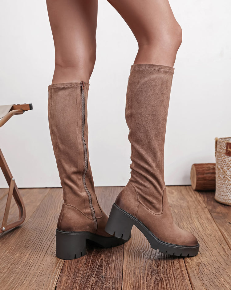 Sienna - Bottines hautes à talon - Kaki