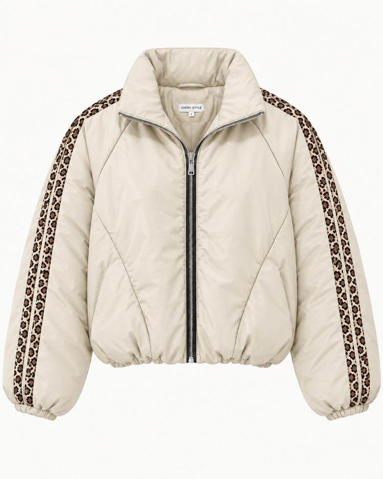 Stripe Cropped Jacket beige