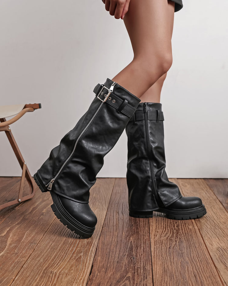 Bottes hautes à boucle - Noir