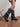 High Cover Buckle Boots- Black
